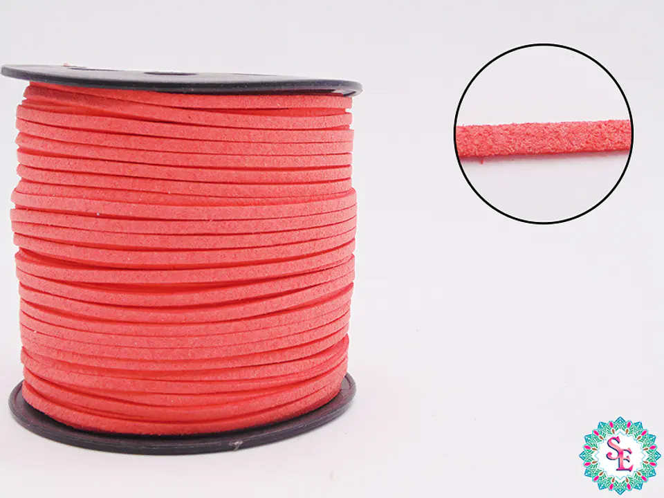 DARK SALMON FLAT LEATHER 3MM KOREAN R*100YARDS 1