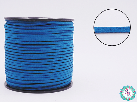 CUERO PLANO AZUL TURQUEZA 3MM COREANO R*100YARDAS