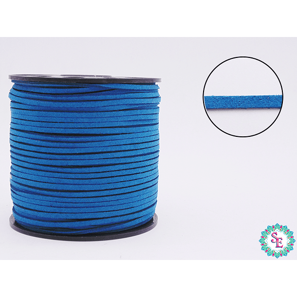 TURQUOISE BLUE FLAT LEATHER 3MM KOREAN R*100YARDS