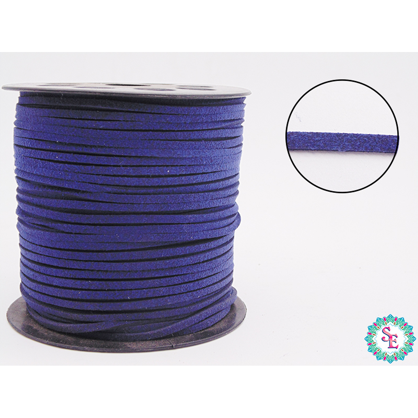 DARK BLUE FLAT LEATHER 3MM KOREAN R*100YARDS 1