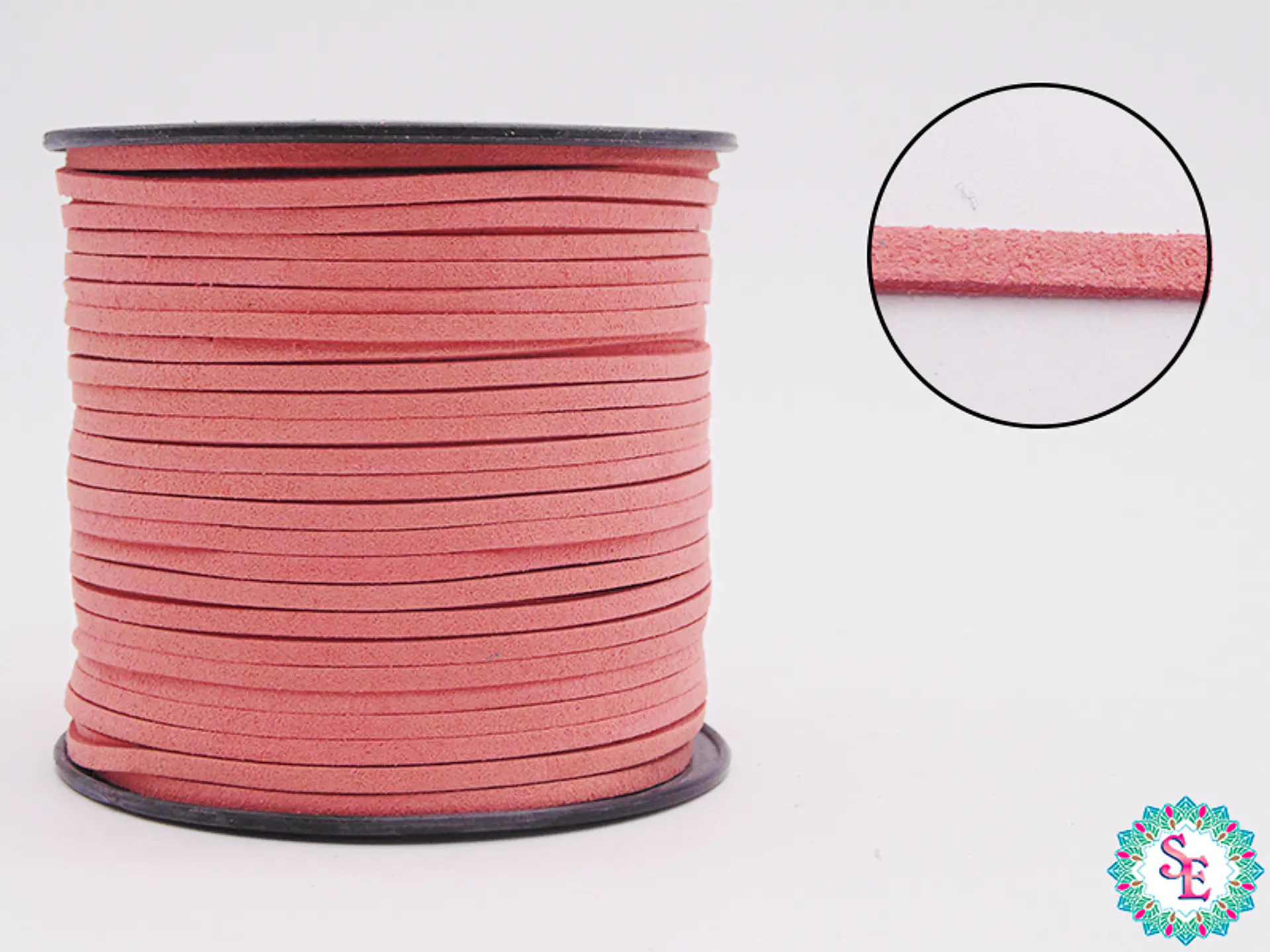 FLAT LEATHER PALO PINK 3MM KOREAN ROLL*100 YARDS 1
