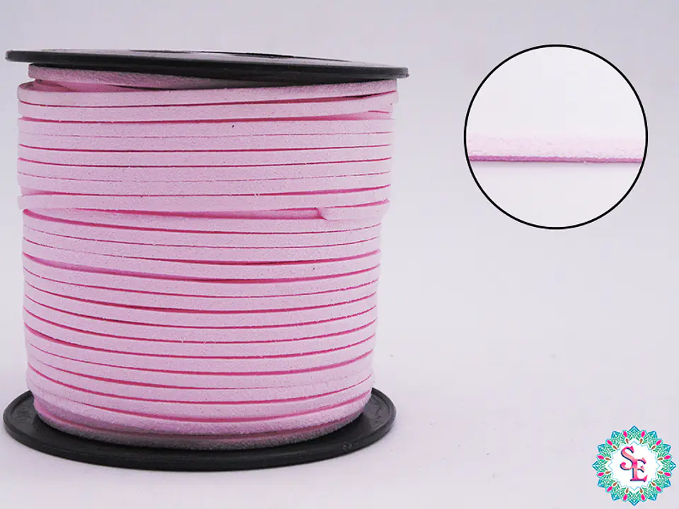 LIGHT PINK FLAT LEATHER 3MM KOREAN ROLL*100YARDS 1