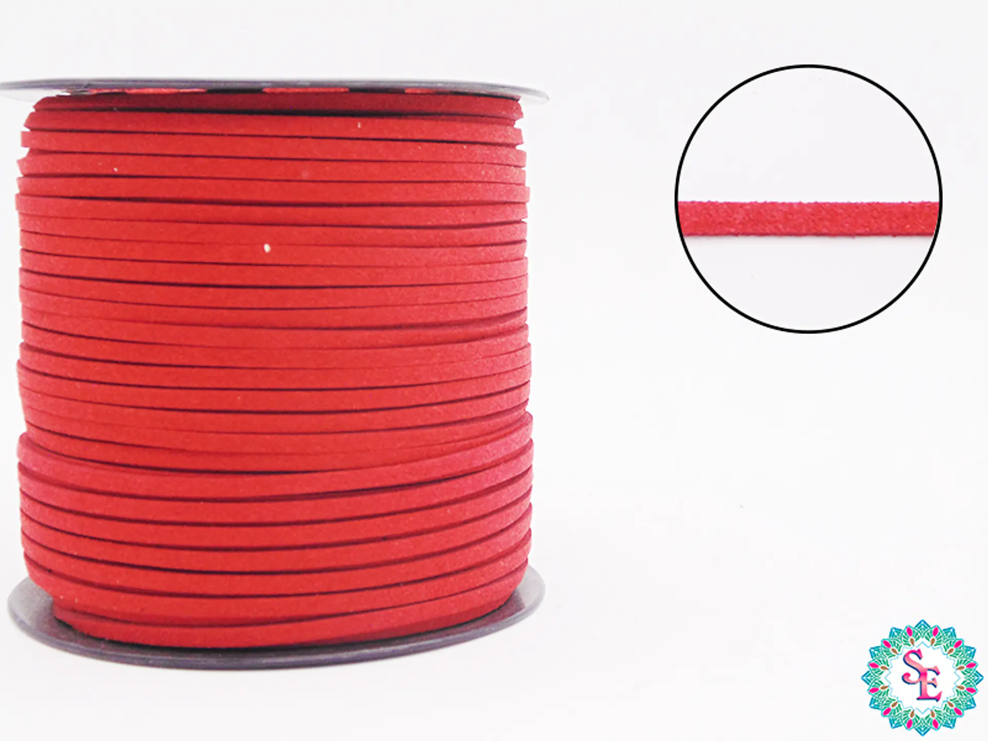 CUERO PLANO ROJO 3MM COREANO ROLLO*100YARDS  1