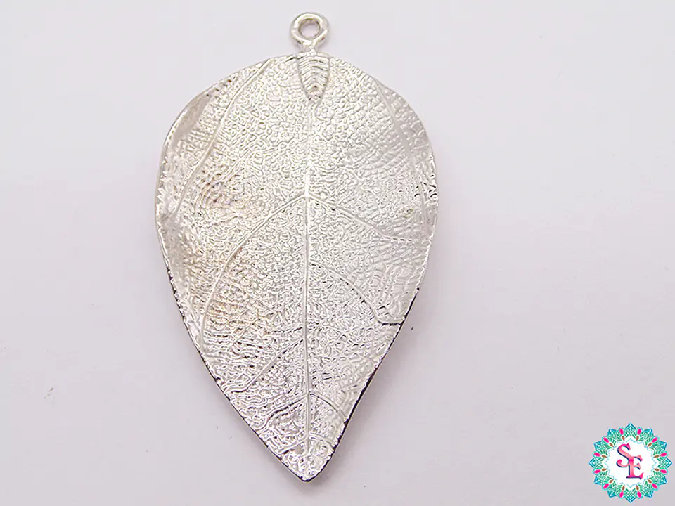 SAMAK NICKEL PLATED JEISS LEAF PENDANT 70MM X UND 1