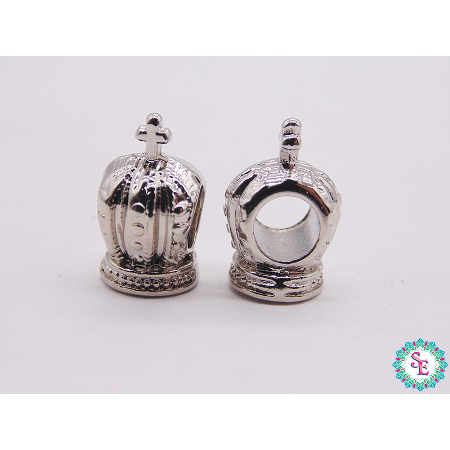 SAMAK NIQUELADO CENTRO CORONA ISABEL 7*14MM X UND  1