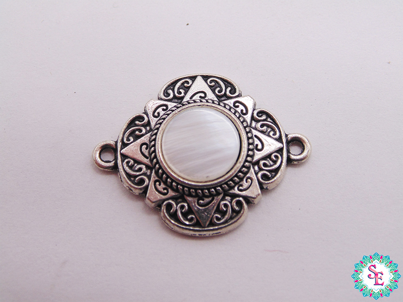 SILVER SAMAK FITTING FLOWER CENTER NACRE 23.36MM X UND