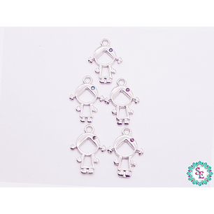 SAMAK NIQUELADA DIJE NIÑA SILUETA 18MM X UND 