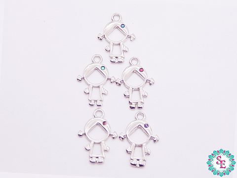 SAMAK NICKEL PLATED GIRL PENDANT SILHOUETTE 18MM X PCS