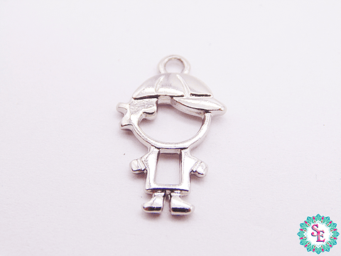 SAMAK NICKEL PLATED BOY PENDANT SILHOUETTE 19MM X PCS