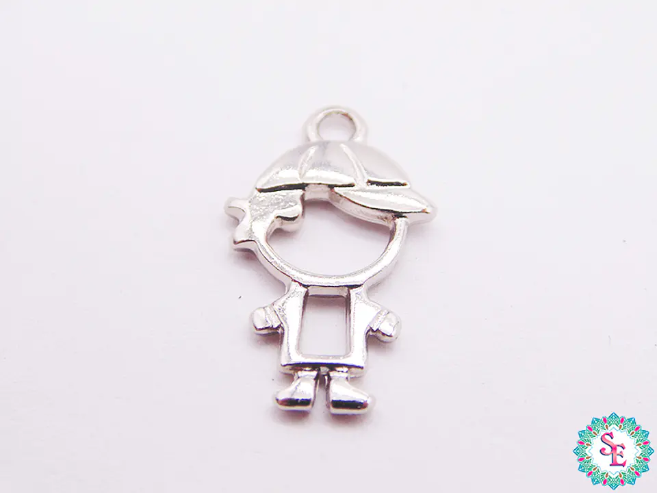 SAMAK NIQUELADA DIJE BOY SILUETA 19MM X UND  1