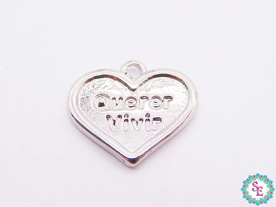 SAMAK NIQUEL DIJE CORAZON QUERER VIVIR 19MM X UND  1