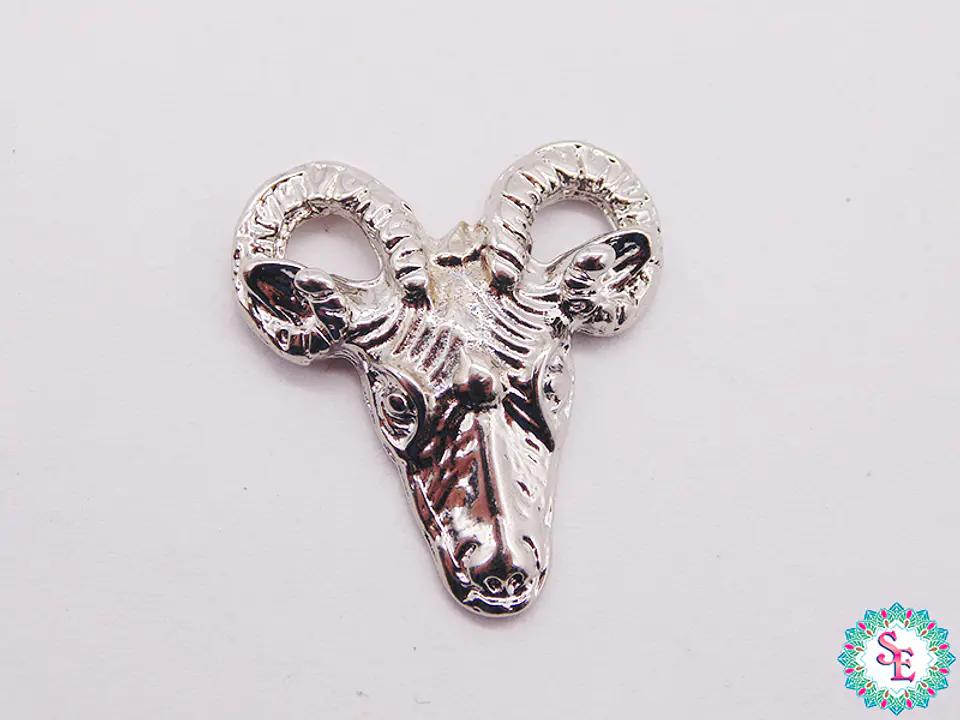 SAMAK NICKEL PLATED RAM PENDANT 27MM X UNIT 1