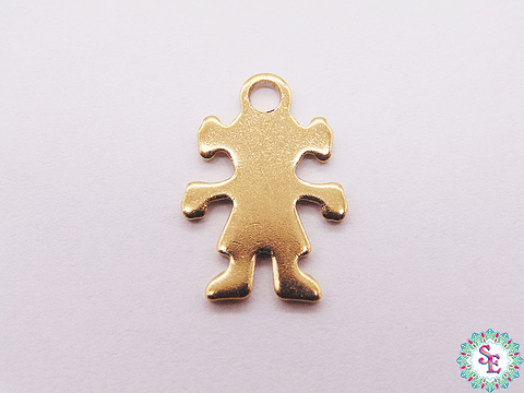 ACERO DORADO DIJE NIÑA 15*10MM