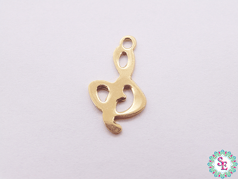 ACERO DORADO DIJE NOTA MUSICAL SOL 14*8MM 