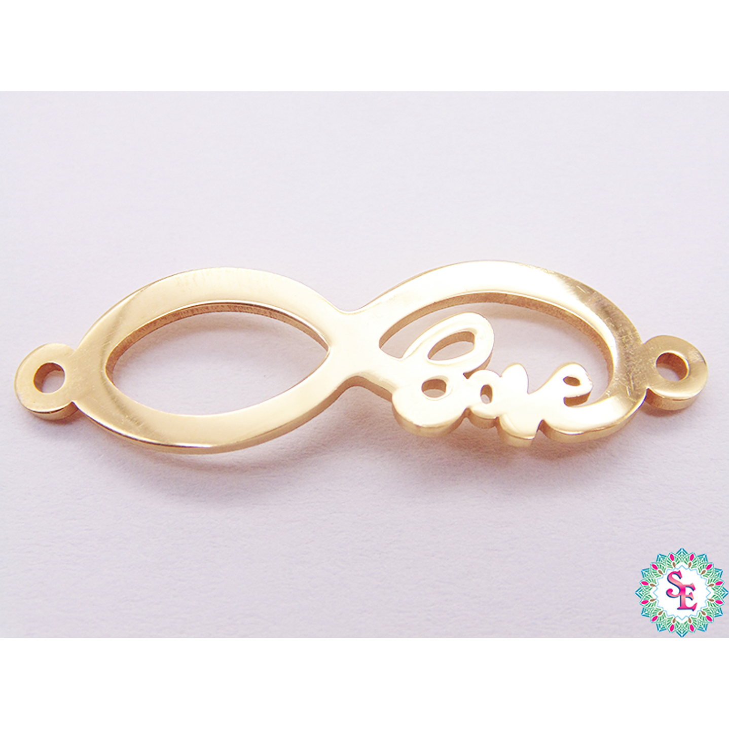 GOLDEN STEEL TERMINAL INFINITE LOVE BRACELET 30*10MM X UND 1