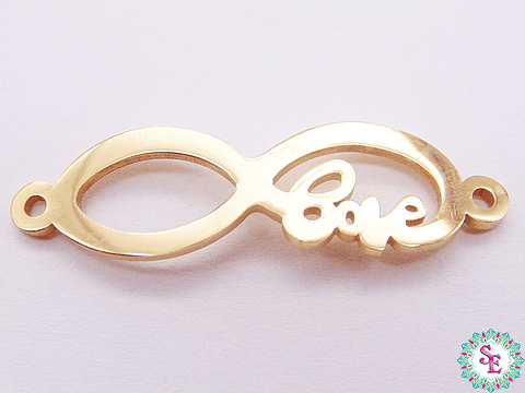 ACERO DORADO TERMINAL PULSERA INFINITO LOVE  30*10MM X UND 