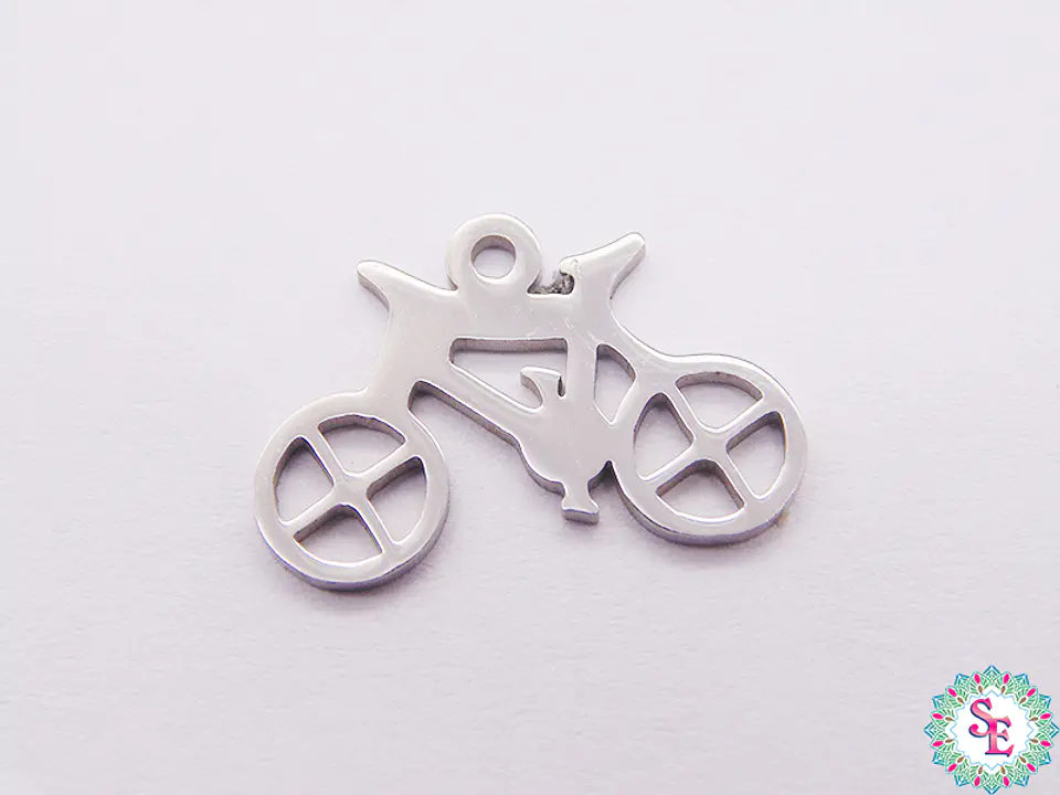 ACERO PLATEADO DIJE BICICLETA  1.8*1.2*1MM 1