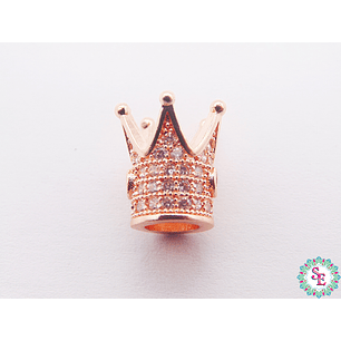 RODIO CORONA ROSADA CIRCON BLANCO 10*12MM