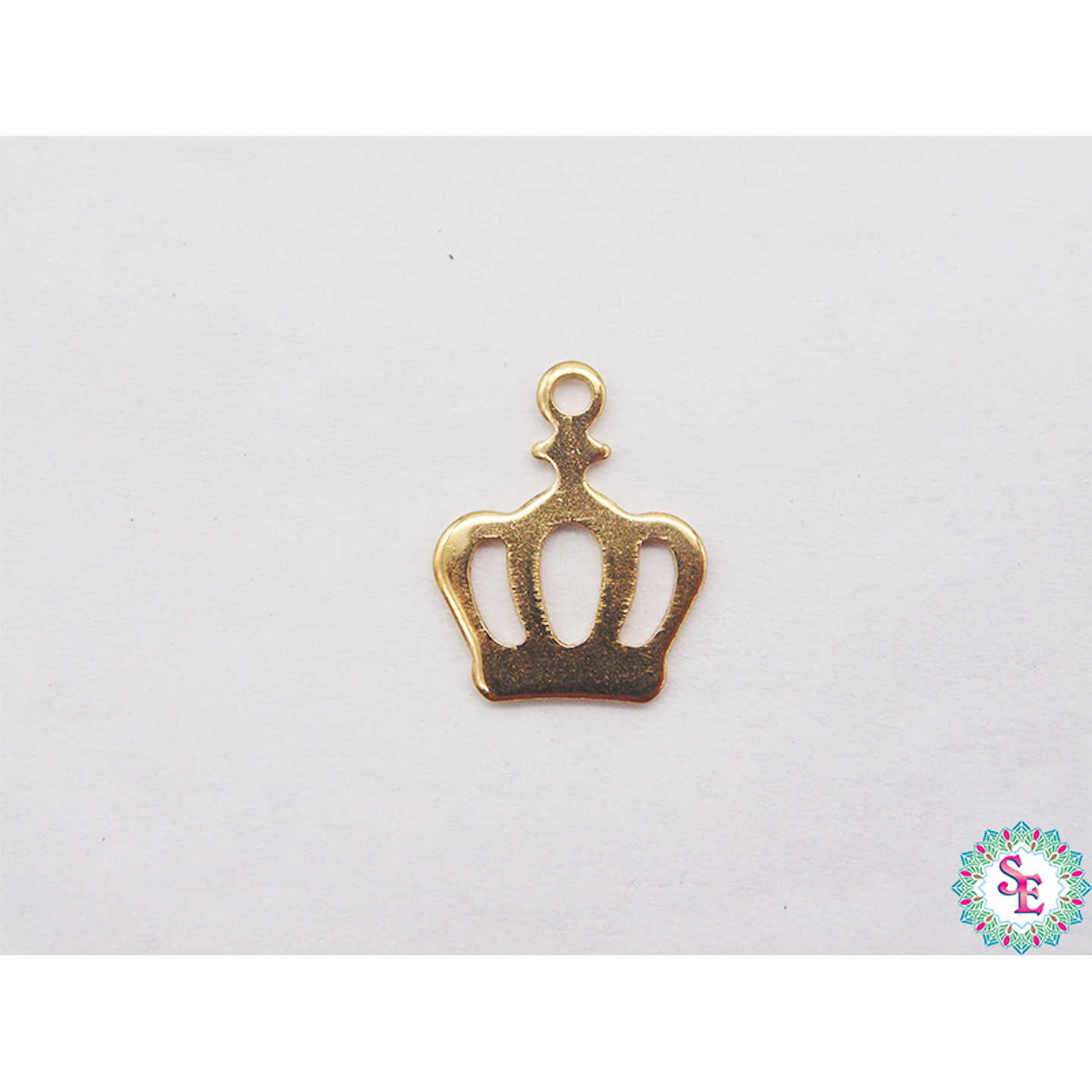 ACERO DORADO DIJE CORONA REY 14*11MM  1