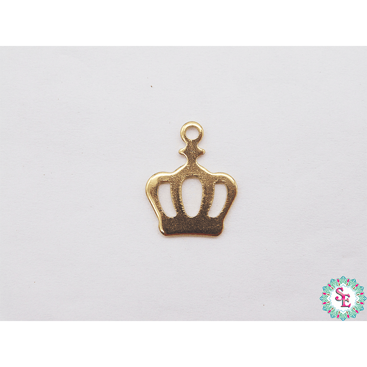 ACERO DORADO DIJE CORONA REY 14*11MM  1