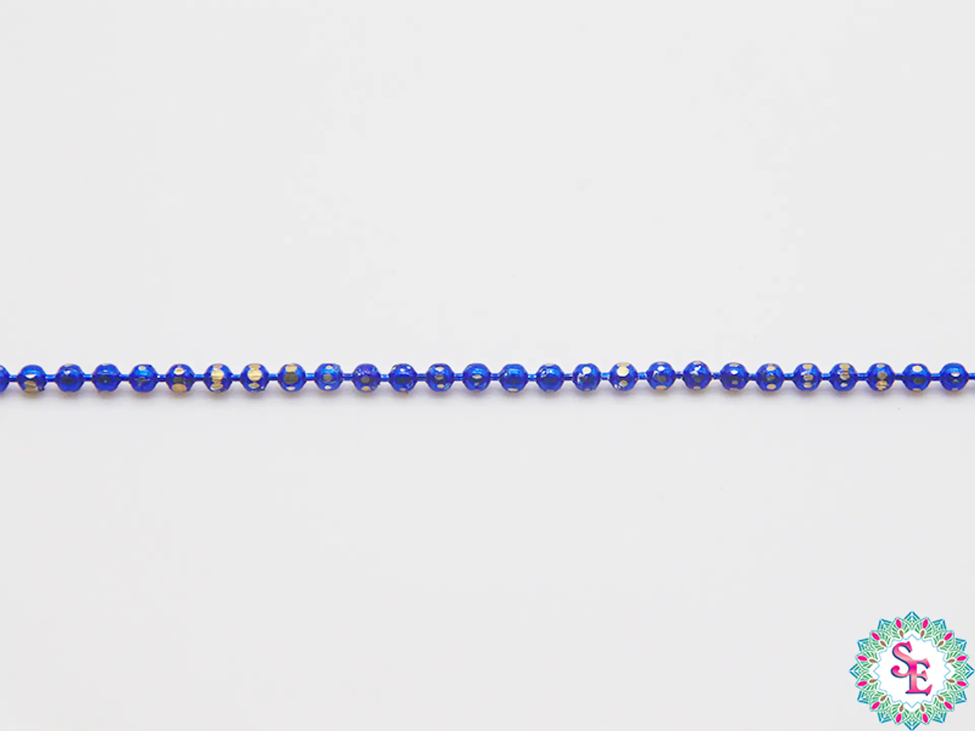 LATON CADENA PUNTICOS  AZUL REY 1.2MM X METRO  1