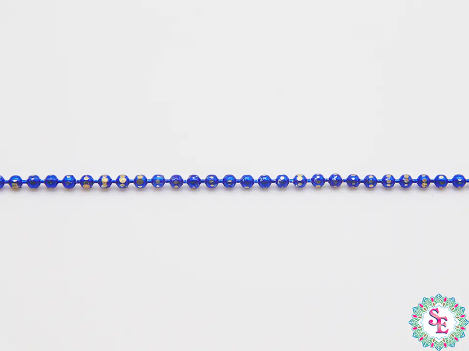 LATON CADENA PUNTICOS  AZUL REY 1.2MM X METRO  1