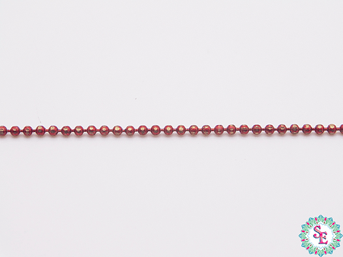 LATON CADENA PUNTICOS  ROJO OSCURO 1.2MM X METRO 