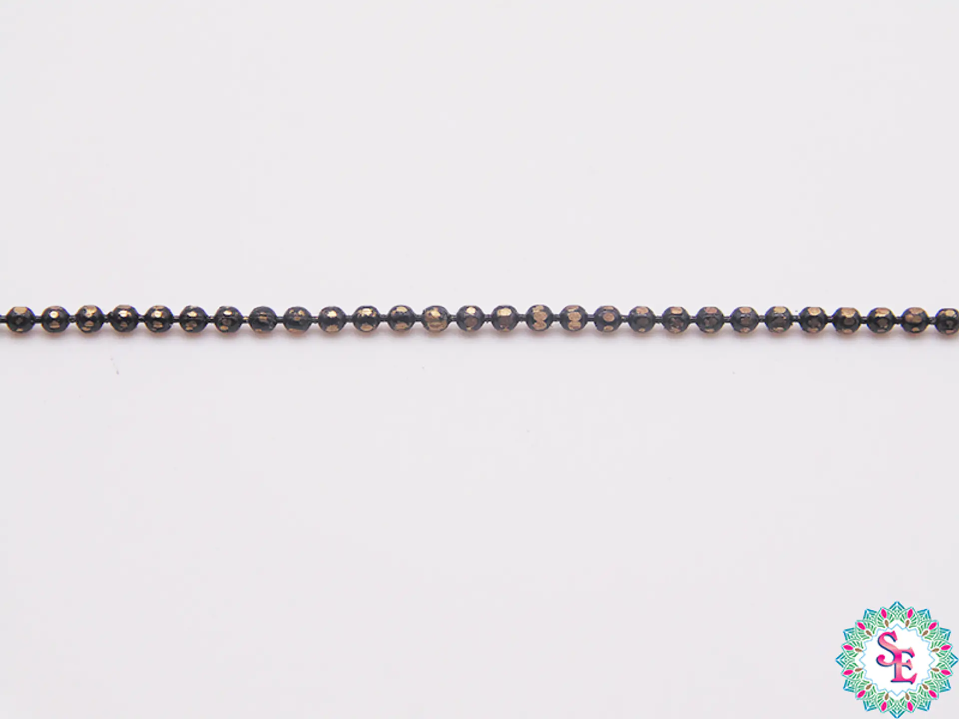 BRASS CHAIN POINTS BLACK 1.2MM X METER 1