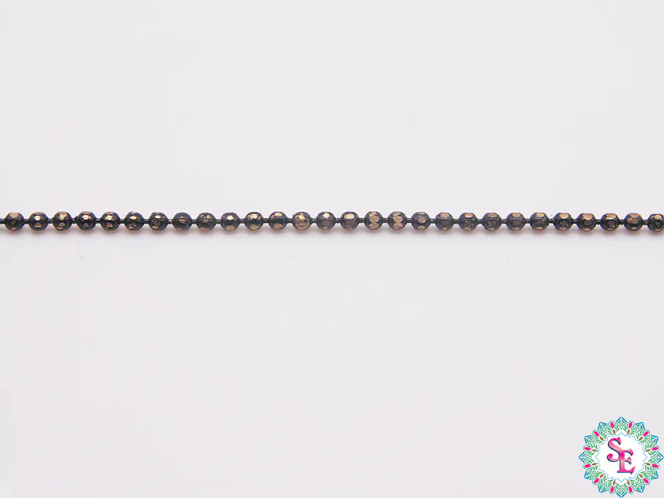 BRASS CHAIN POINTS BLACK 1.2MM X METER 1