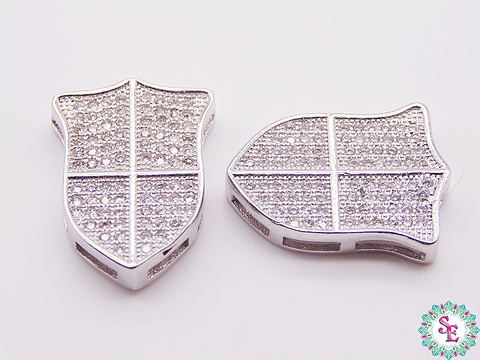 RODIO ESCUDO PLATEADO  CIRCON PLATEADO 15*19.90MM