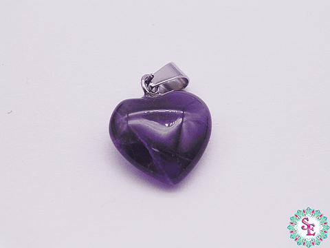 PIEDRA NATURAL CORAZON DIJE 16MM AMATISTA