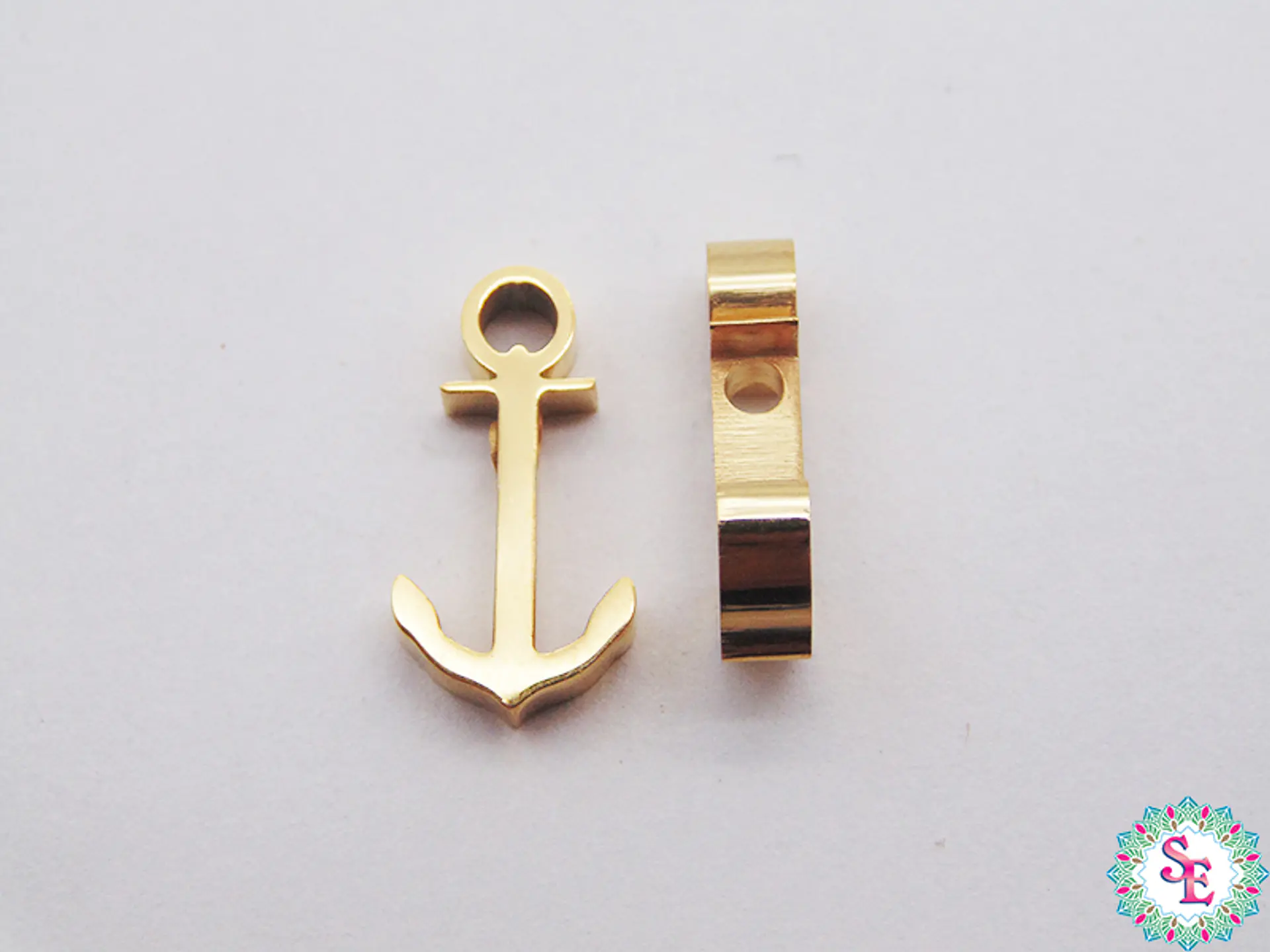 ACERO DORADO TERMINAL ANCLA 15*8MM  1