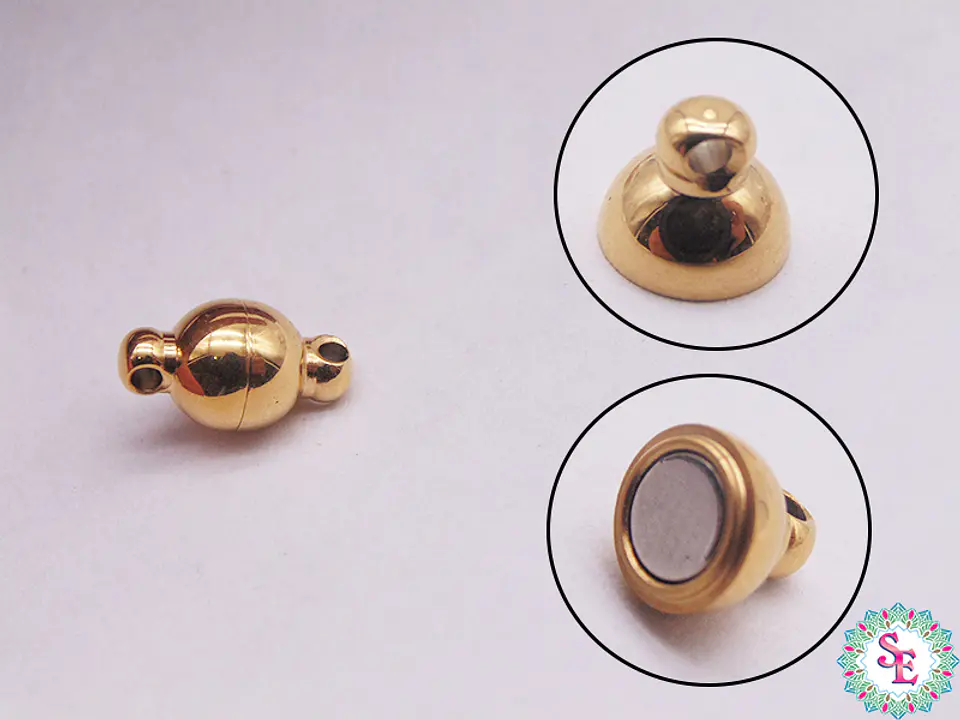 BROCHE IMAN ACERO DORADO REDONDO 6MM 1
