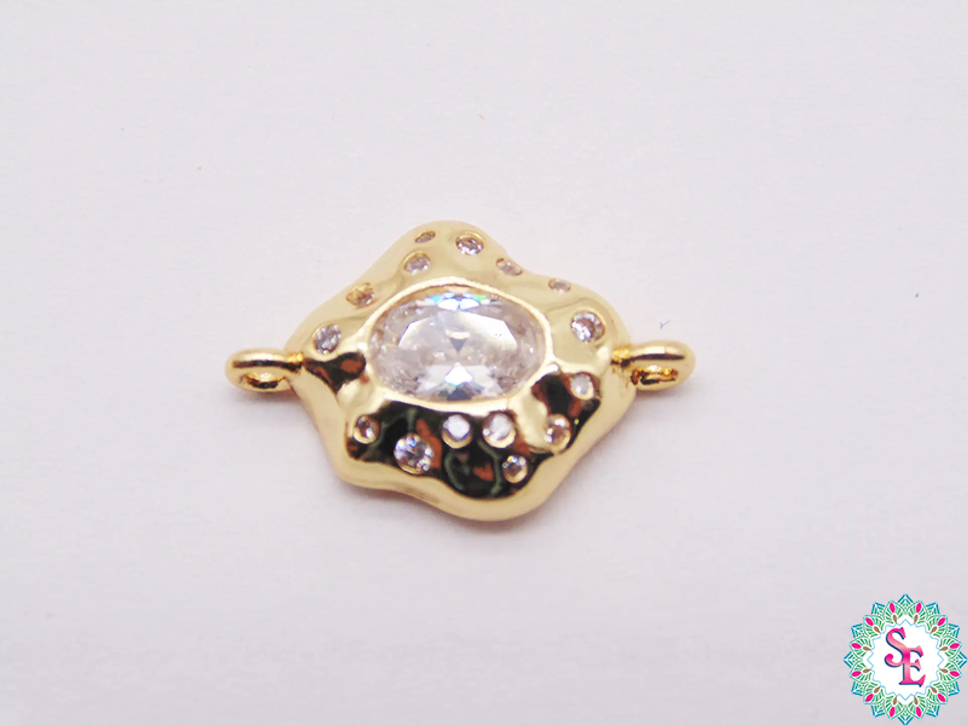 RODIO DORADO BOCA CENTRO BLANCO CIRCON BLANCO 11MM  1