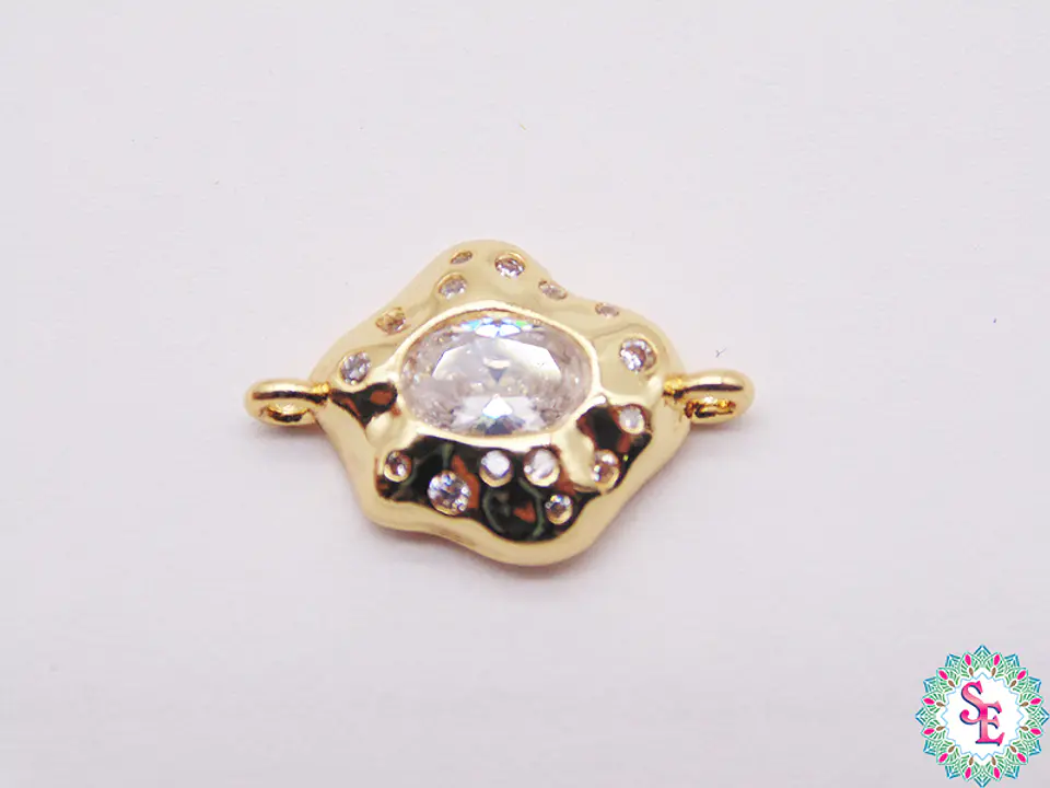 RODIO DORADO BOCA CENTRO BLANCO CIRCON BLANCO 11MM  1