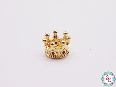 RODIO CORONA DORADA PQ REY CIRCON NEGRO 12*7MM