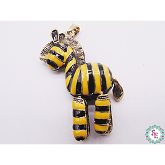 SAMAK BRONZE YELLOW ZEBRA FIGURE PENDANT -10 (64MM) X UNIT