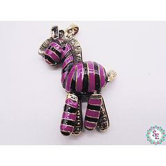 SAMAK BRONZE PENDANT PURPLE ZEBRA FIGURE -10 (64MM) X UND