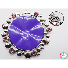 SILVER SILVER ROUND PENDANT RESIN LILAC -2 (58MM) X UND