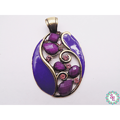 SAMAK BRONZE PURPLE OVAL PENDANT -7 (24.26MM) X UND