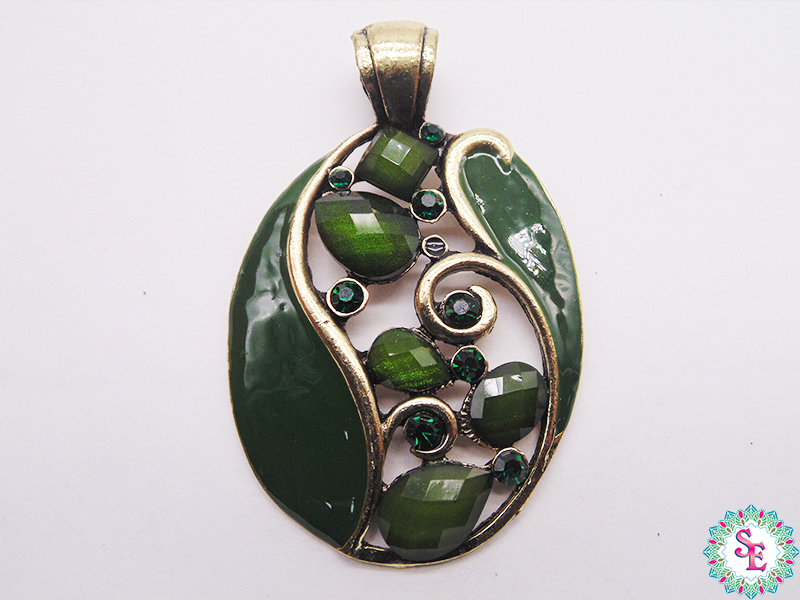 SAMAK BRONZE GREEN OVAL PENDANT -7 (24.26MM) X UND