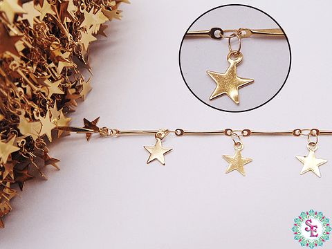 ACERO DORADO CADENA ESTRELLA PALO SEPARADOR 