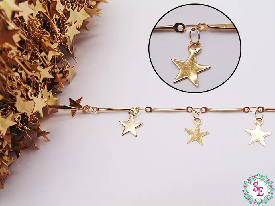 ACERO DORADO CADENA ESTRELLA PALO SEPARADOR  1