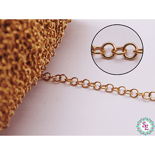 ACERO DORADO  CADENA ARGOLLA 0.6*3.5MM