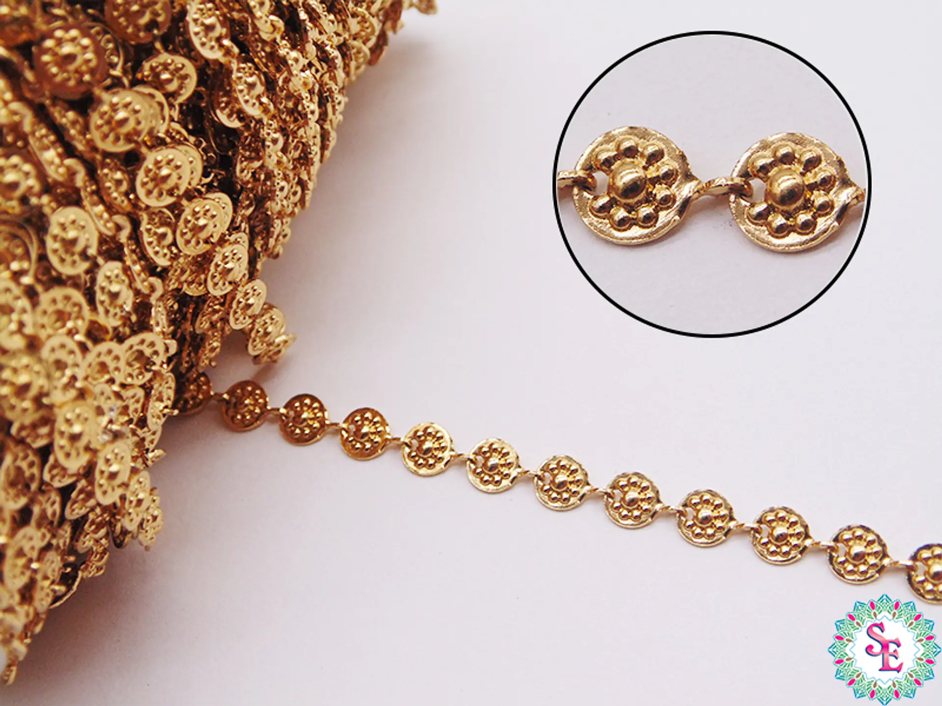 ACERO DORADO CADENA SEPARADOR ROSITA 5MM 1