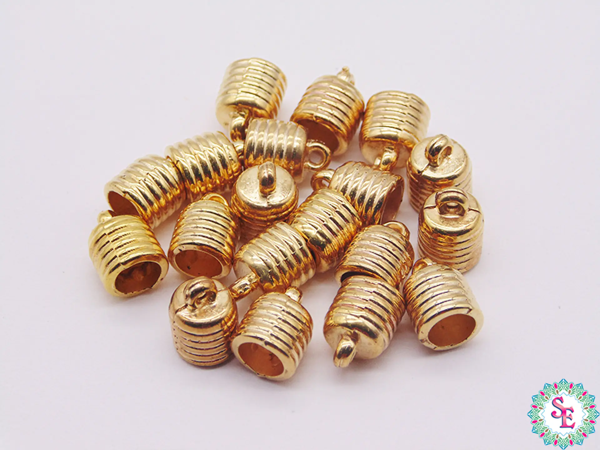 PLASTIMETAL CAMPANA 8MM DORADA RAYAS PAQ X 100 GRAMOS  1