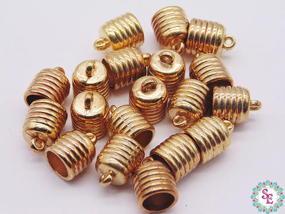 PLASTIMETAL CAMPANA 10MM DORADA RAYAS PAQ X 100 GRAMOS  1