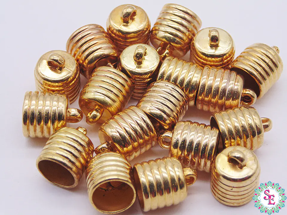 PLASTIMETAL CAMPANA 12MM DORADA RAYAS PAQ X 100 GRAMOS  1