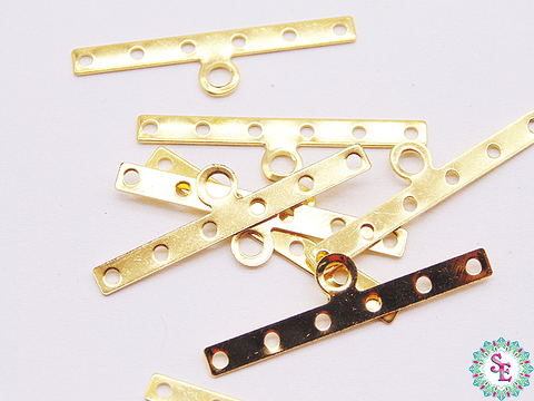 SEPARADOR LAMINA TERMINAL DORADO 30MM 6 HUECOS  X 200 UND 