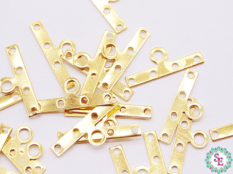 SEPARADOR LAMINA TERMINAL DORADO 19MM 4HUECOS X 200 UND 